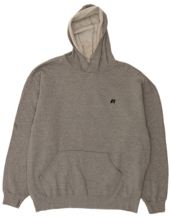 Russell Athletic Ανδρικό Hoodie Jumper Μεγάλο Γκρι Βαμβακερό