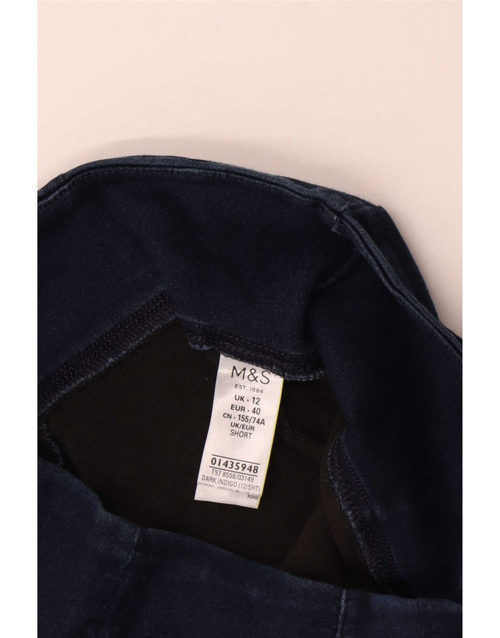 Marks & Spencer Γυναικείο Cropped Παντελόνι UK 12 Medium W28 L24 Navy Blue