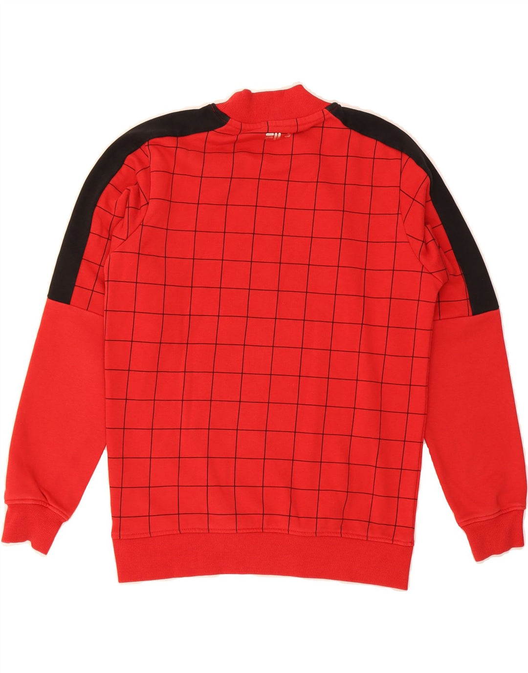 FILA Boys Graphic Sweatshirt Jumper 13-14 Years Red Check Cotton Vintage Fila and Second-Hand Fila from Messina Hembry 