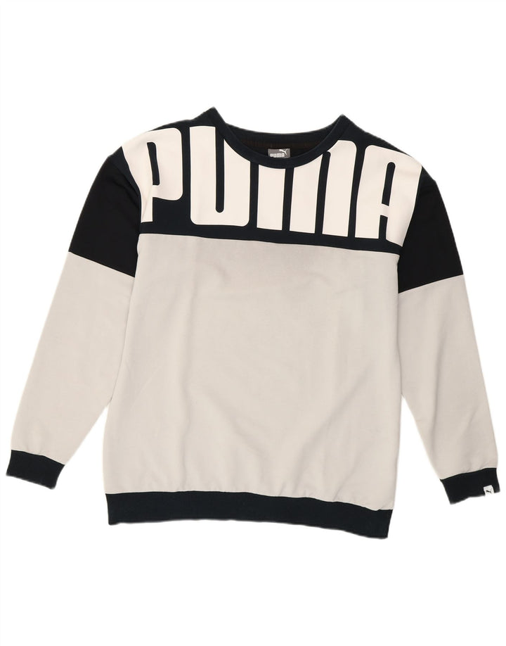 Γυναικείο γραφικό φούτερ Puma Jumper UK 12 Medium White Colourblock