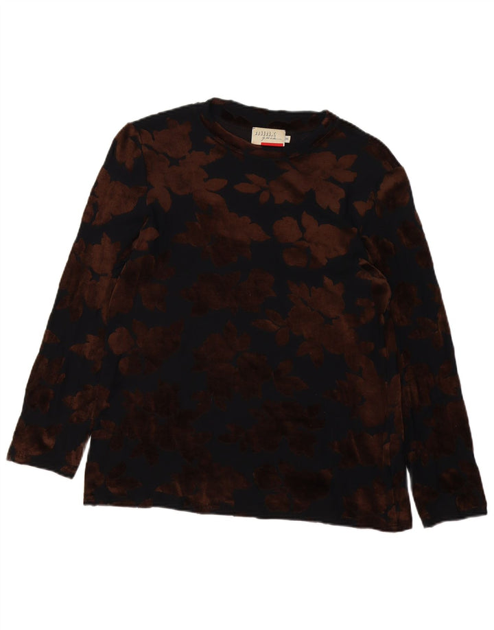 MINX BY EVA LUTZ Γυναικείο βελούδινο τοπ μακρυμάνικο EU 38 Μεσαίο μαύρο φλοράλ