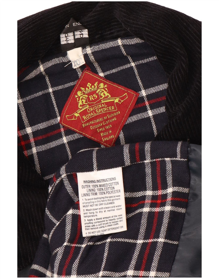 Royal Spencer Ανδρικό κερωμένο βαμβακερό μπουφάν UK 46 3XL Navy Blue Cotton