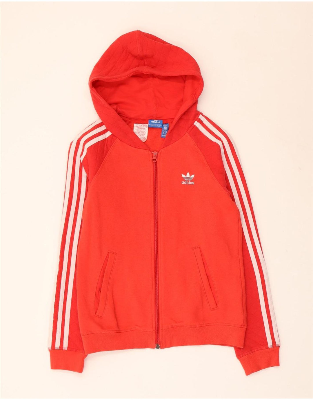 Πουλόβερ ADIDAS Boys Zip Hoodie 11-12 ετών Κόκκινο βαμβακερό