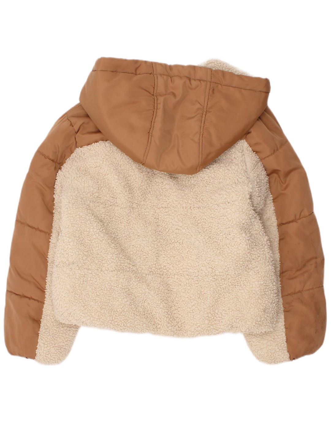 Dkny Girls Hooded Jacket 5-6 Years Brown Colourblock Polyester
