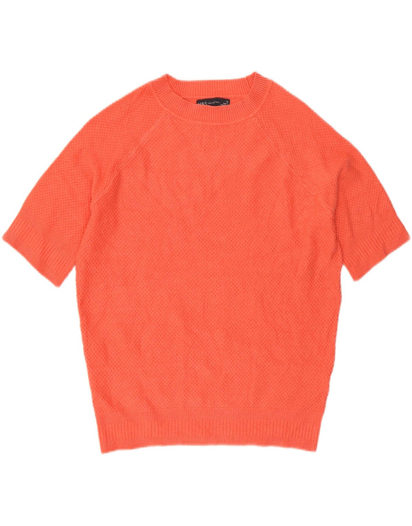 Marks & Spencer Γυναικείο πουλόβερ με λαιμόκοψη UK 12 Medium Orange