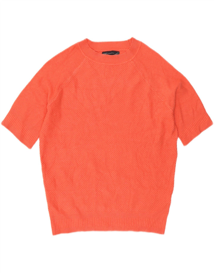 Marks & Spencer Γυναικείο πουλόβερ με λαιμόκοψη UK 12 Medium Orange