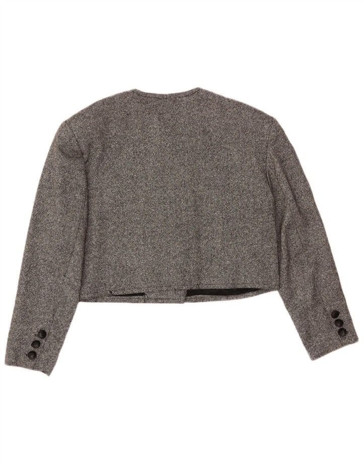 MONDI Γυναικείο μπουφάν μπολερό με διπλό στήθος EU 42 μεγάλο γκρι μαλλί