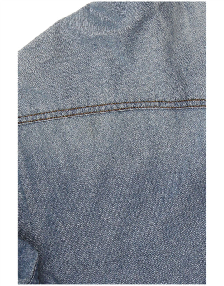 Zara Ανδρικό τζιν πουκάμισο Slim Fit μεγάλο μπλε βαμβακερό