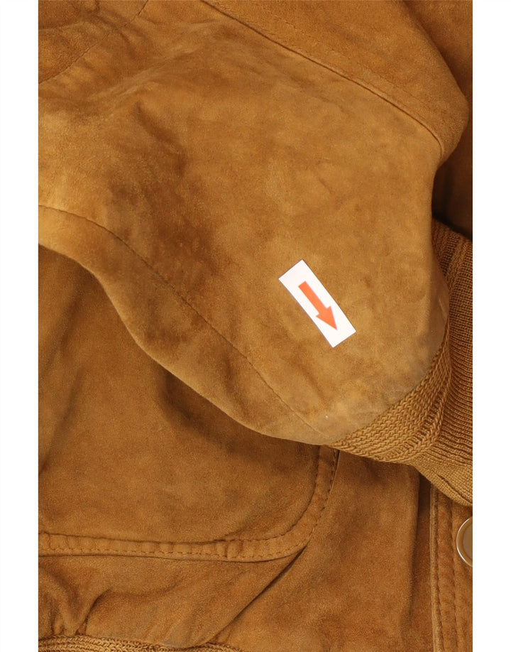 Conbipel Ανδρικό Suede Bomber Jacket UK 42 XL Καφέ Δερμάτινο