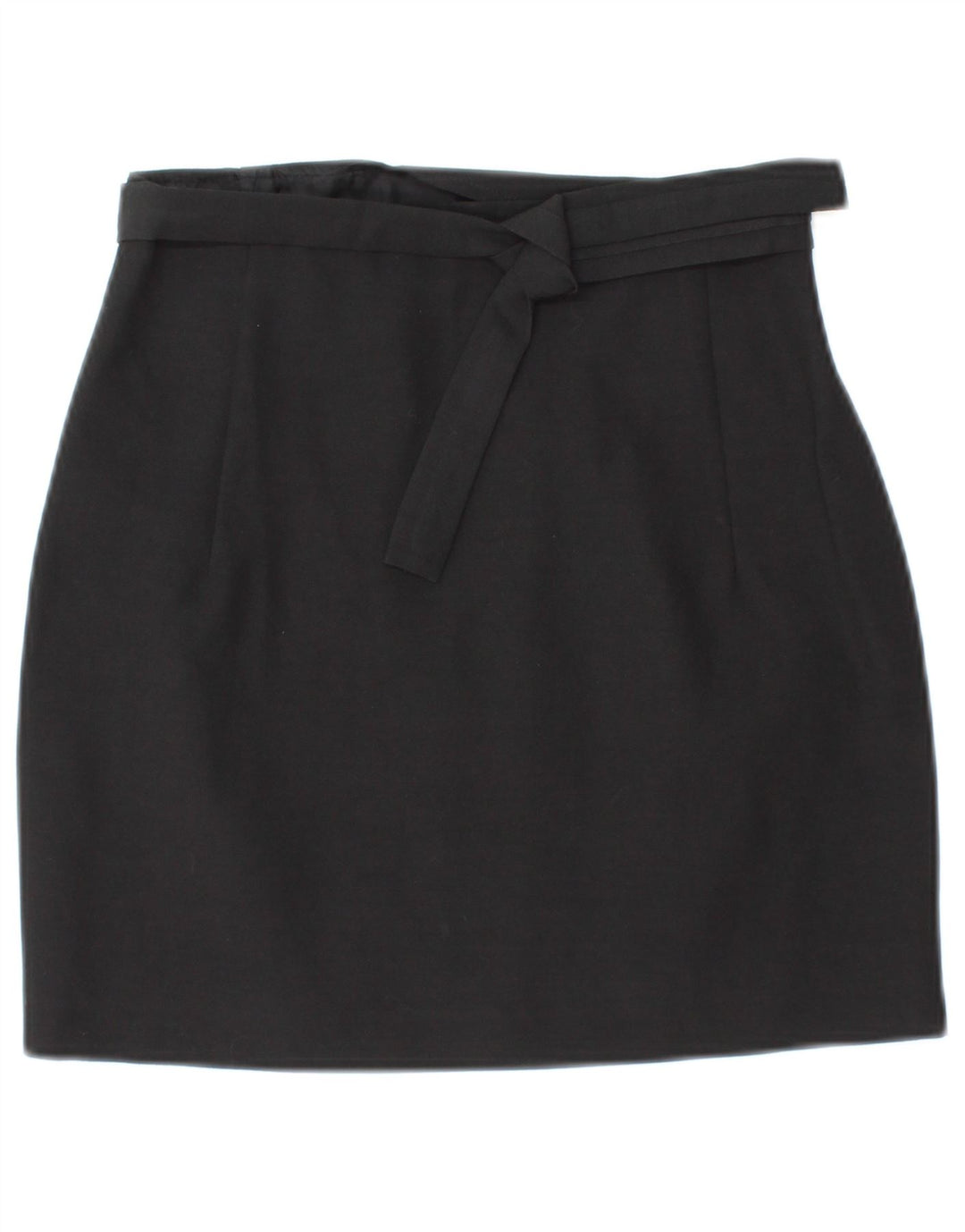 Γυναικεία Mini Wrap Φούστα VINTAGE IT 42 Medium W26 Black Wool