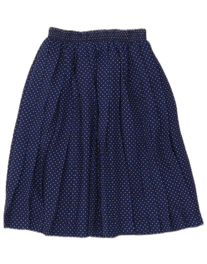 Vintage γυναικεία πλισέ φούστα W26 Small Navy Blue Pot Polyester