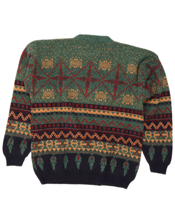 Ανδρικό πουλόβερ Le Laureat Crew Neck Jumper XL Green Fair Isle Wool