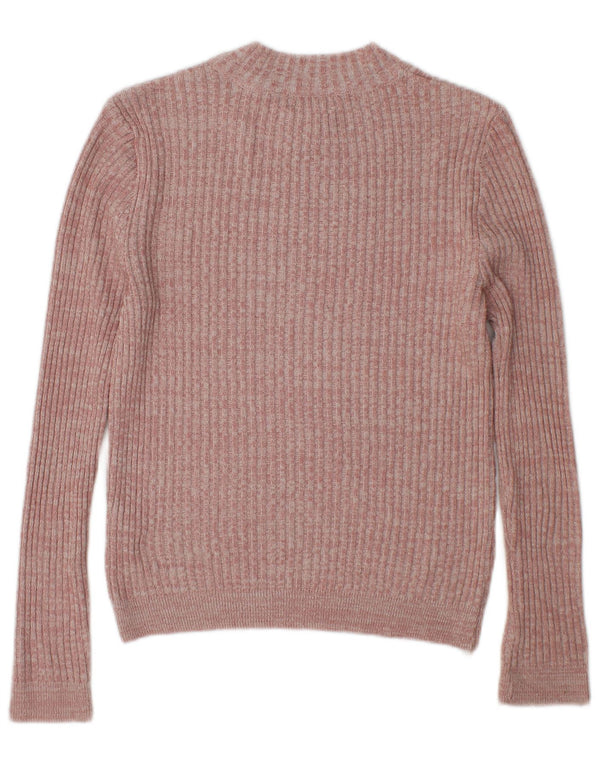 Topshop Womens Crew Neck Jumper Sweater UK 14 Medium Pink Acrylic