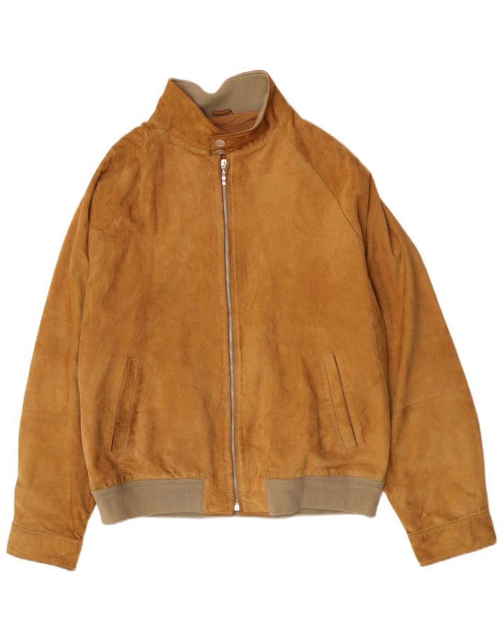Gerani Ανδρικό Suede Bomber Jacket IT 56 3XL Beige Leather