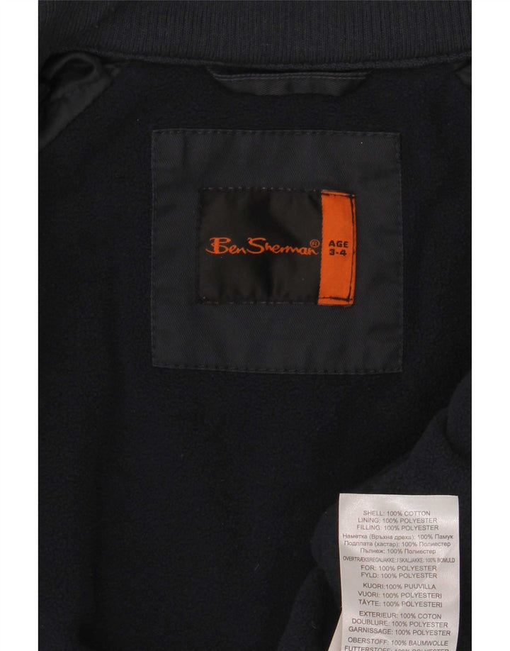 Ben Sherman Boys Graphic Bomber Jacket 3-4 Years Navy Blue Cotton