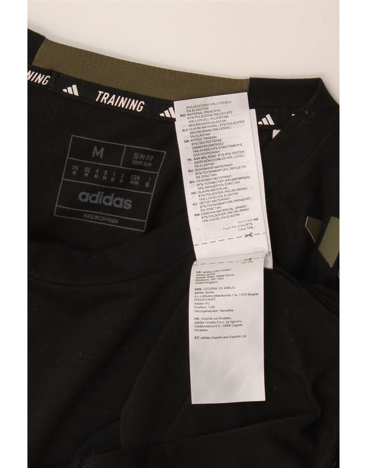 Ανδρικό T-Shirt Aeroready Slim Fit ADIDAS Top Μεσαίο μαύρο πολυεστέρα