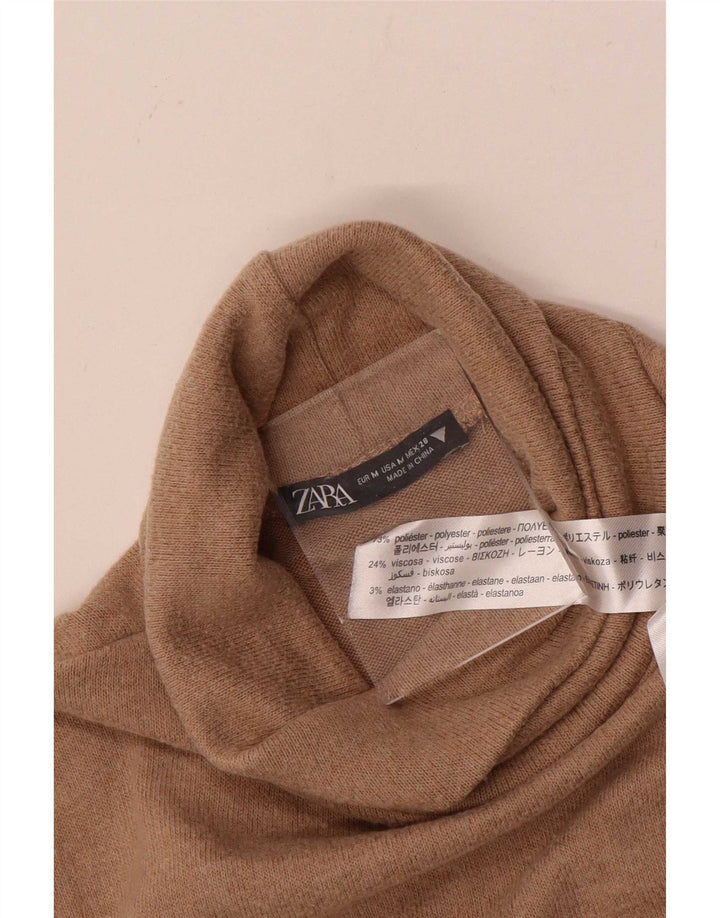 Zara Γυναικείο Jumper Φόρεμα UK 14 Μεσαίο καφέ Πολυεστέρας