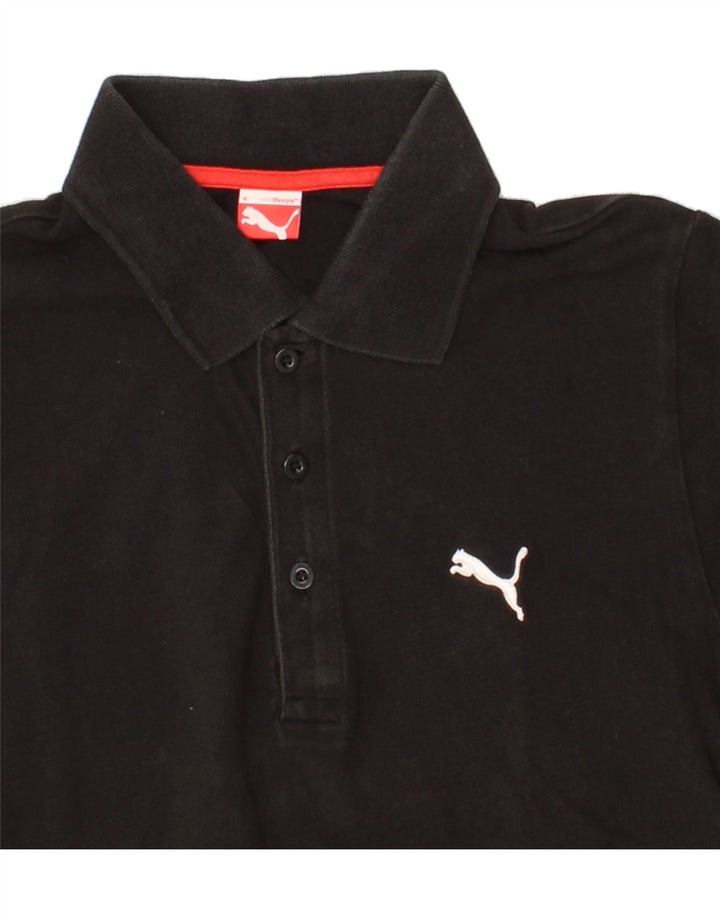 PUMA Mens Polo Shirt Medium Black Cotton Vintage Puma and Second-Hand Puma from Messina Hembry 