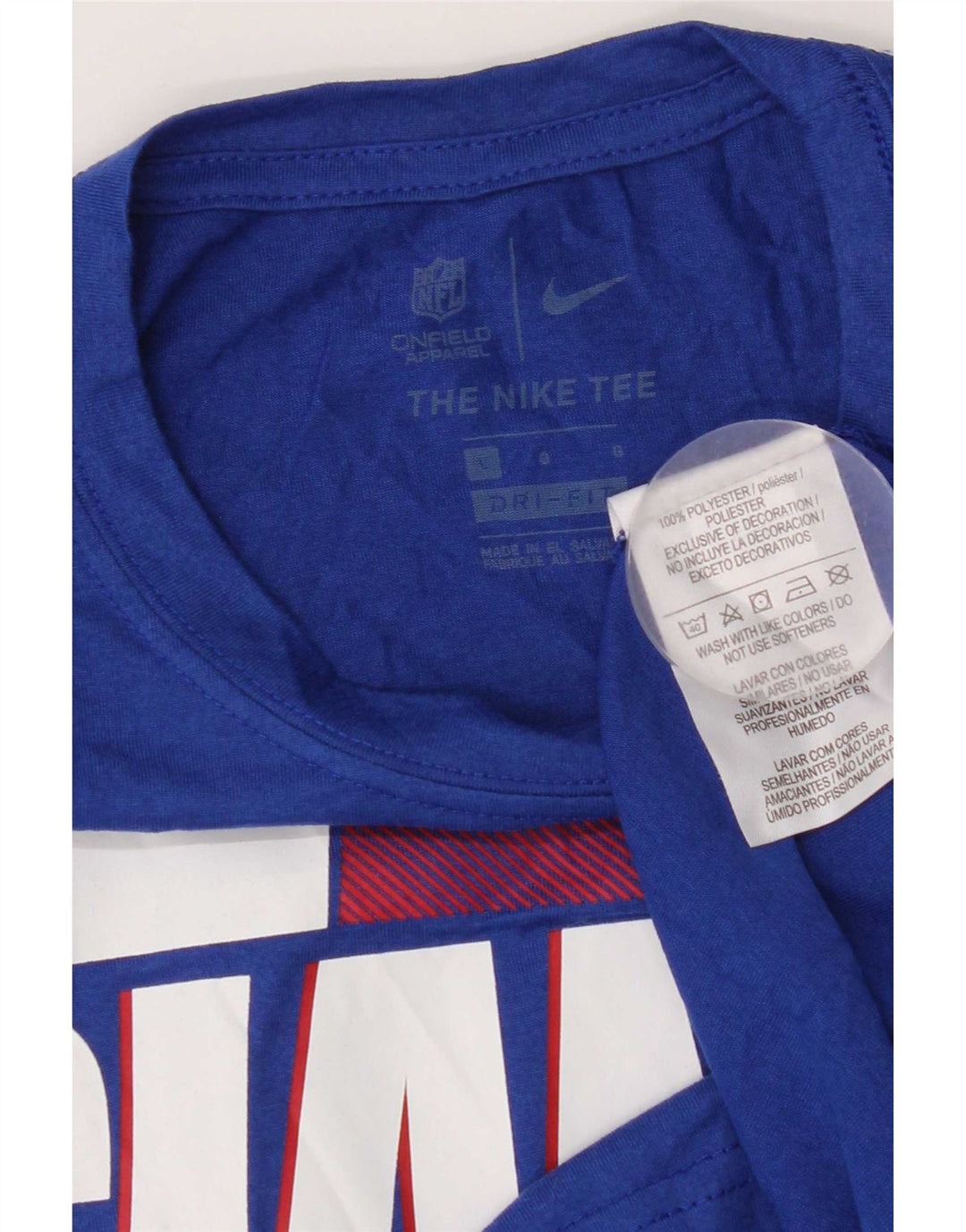 Γραφικό T-Shirt Nike Mens New York Giants Top Large Blue Polyester
