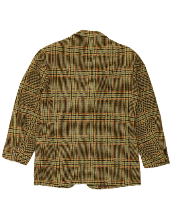 VINTAGE Ανδρικό σακάκι σακάκι με 3 κουμπιά UK 38 Medium Green Houndstooth