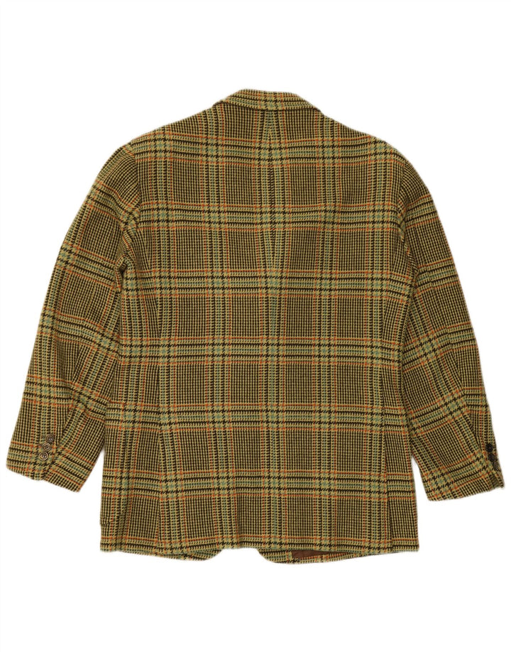 VINTAGE Ανδρικό σακάκι σακάκι με 3 κουμπιά UK 38 Medium Green Houndstooth