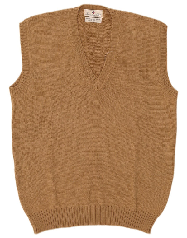 Vintage ανδρικό γιλέκο Tank Top IT 54 XL Μπεζ μαλλί