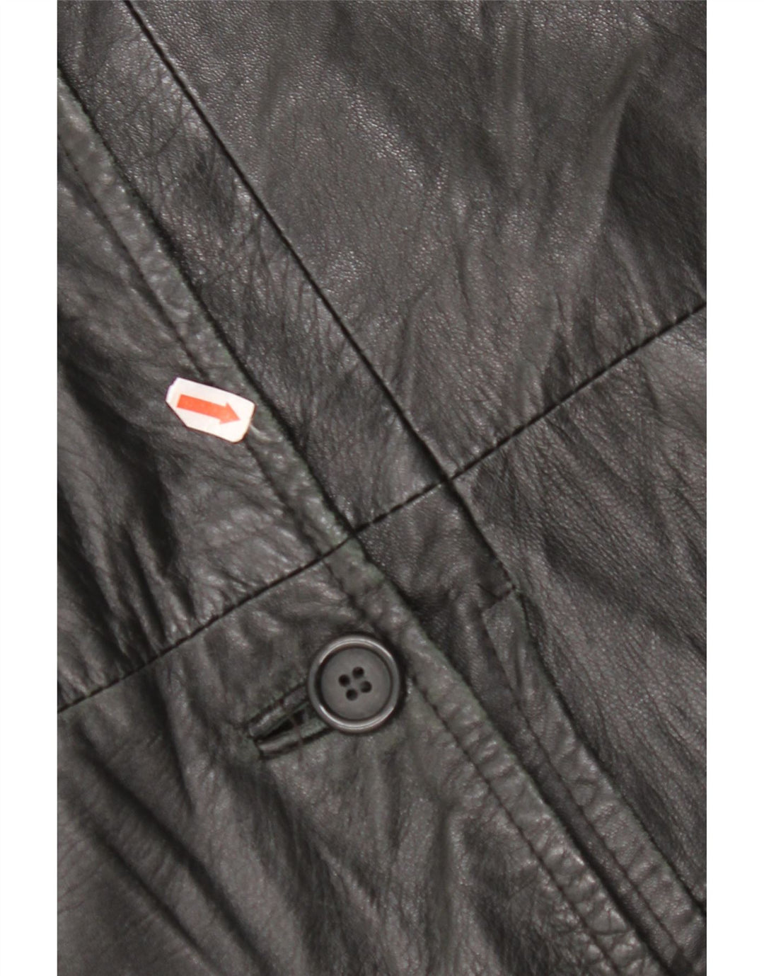 VINTAGE Γυναικείο Δερμάτινο Παλτό IT 48 XL Μαύρο