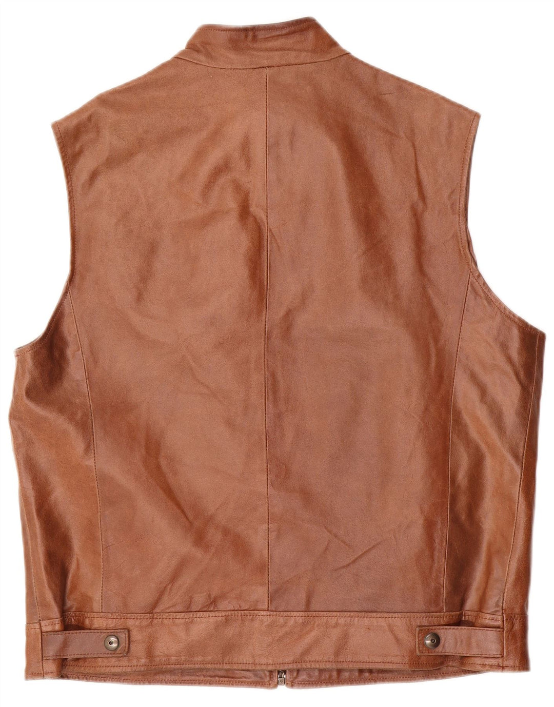 Green Leaves Ανδρικό Δερμάτινο Gilet IT 54 2XL Καφέ