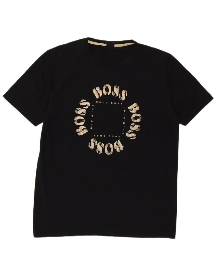 Ανδρικό γραφικό T-Shirt Hugo Boss Top XL Μαύρο βαμβακερό