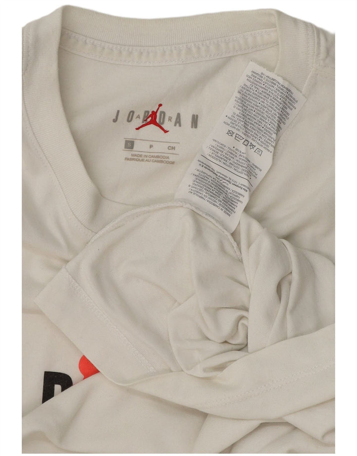 Jordan Ανδρικό γραφικό T-Shirt Top Μικρό λευκό βαμβακερό