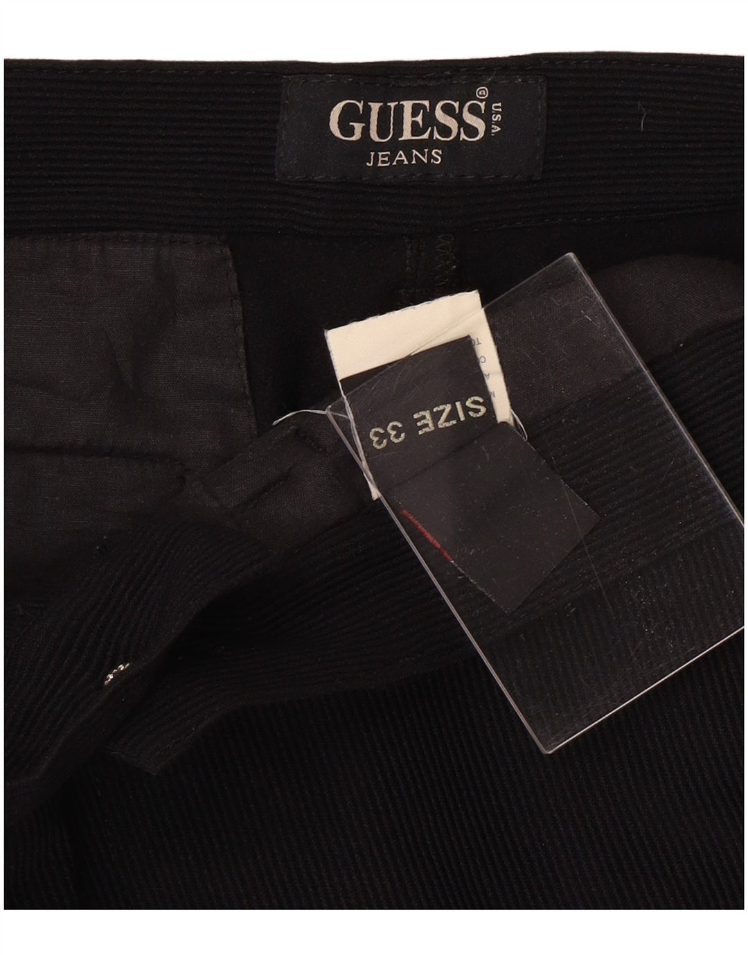 Ανδρικό ίσιο κοτλέ παντελόνι GUESS W33 L30 Μαύρο Πολυαμίδιο