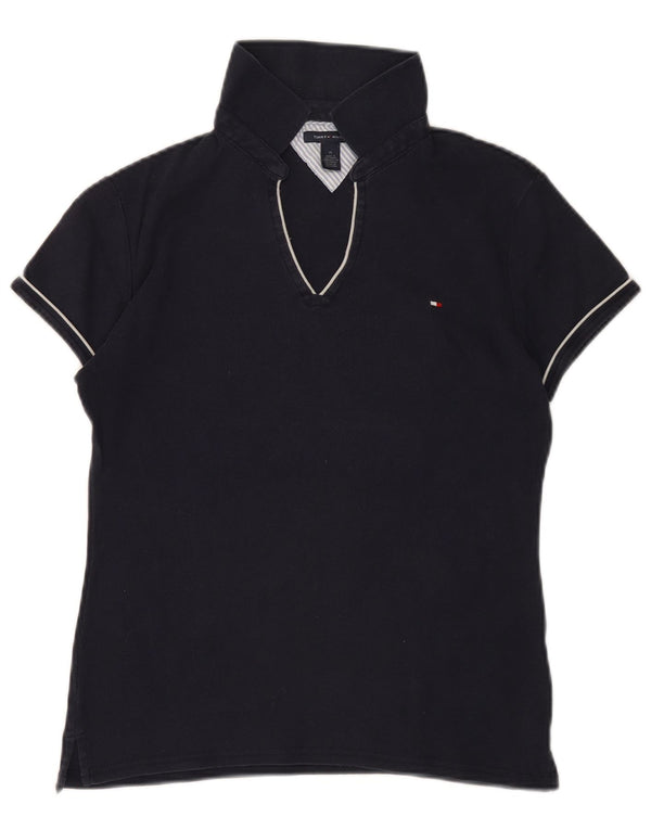 Tommy Hilfiger Γυναικείο Πόλο Μπλουζάκι UK 14 Medium Navy Blue βαμβακερό