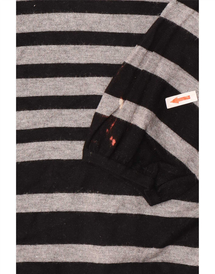 Marks & Spencer Γυναικείο πουλόβερ Crop Cardigan UK 8 Small Grey ριγέ