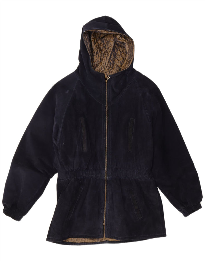 Michael Boris Γυναικείο καστόρι με κουκούλα παλτό IT 46 Large Navy Blue
