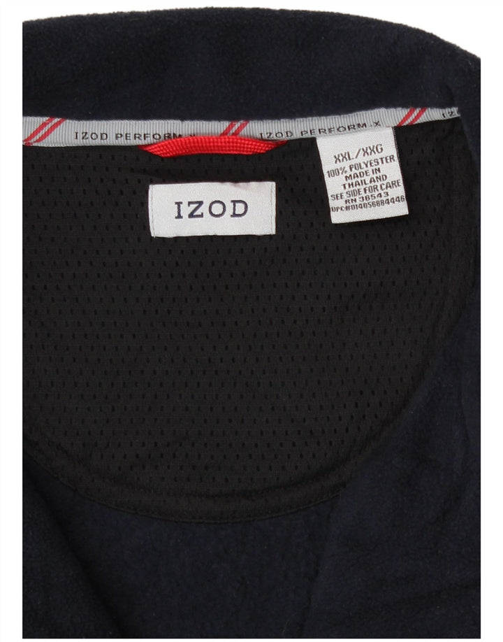 Izod Ανδρικό φερμουάρ με φερμουάρ Fleece Jumper 2XL Navy Blue Polyester
