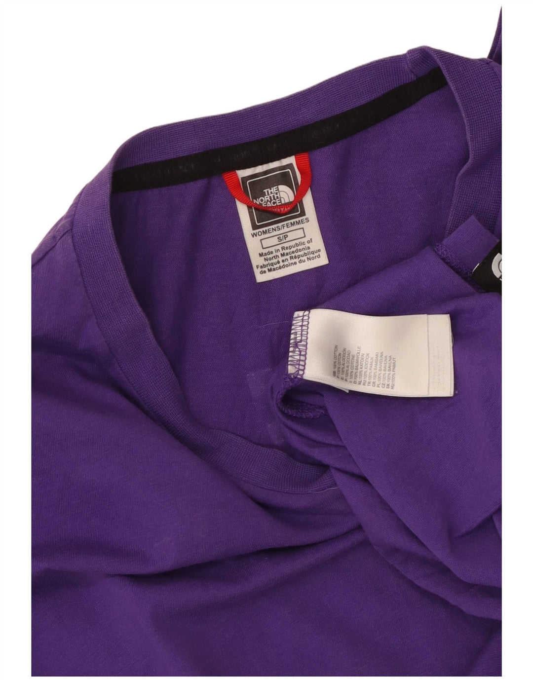 THE NORTH FACE Γυναικείο γραφικό τοπ μακρυμάνικο UK 10 Small μωβ βαμβακερό