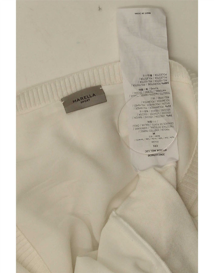 Γυναικείο πουλόβερ Marella Boat Neck Jumper UK 12 Medium White Viscose