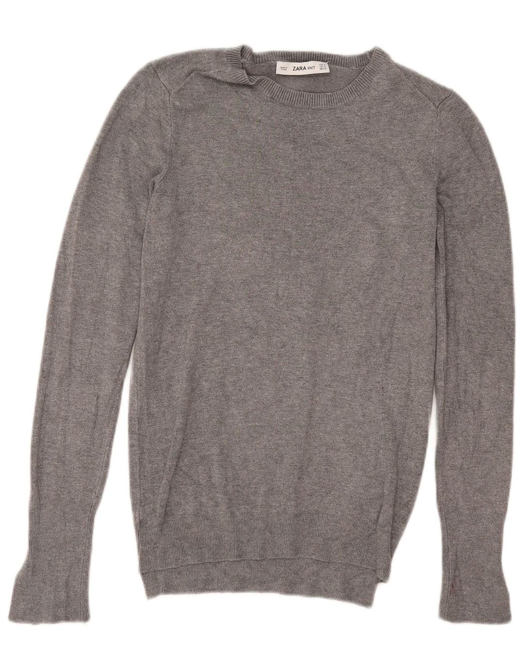Zara Γυναικείο πουλόβερ με λαιμόκαυστο UK 12 Medium Grey Flecked