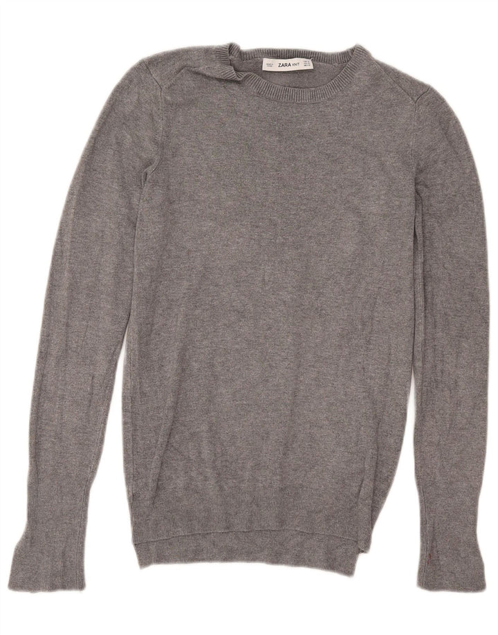 Zara Γυναικείο πουλόβερ με λαιμόκαυστο UK 12 Medium Grey Flecked