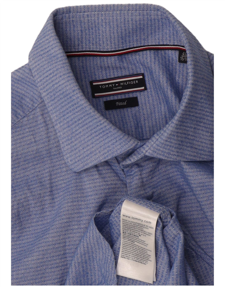 Ανδρικό πουκάμισο Tommy Hilfiger μέγεθος 40 15 3/4 Medium Blue Geometric Cotton
