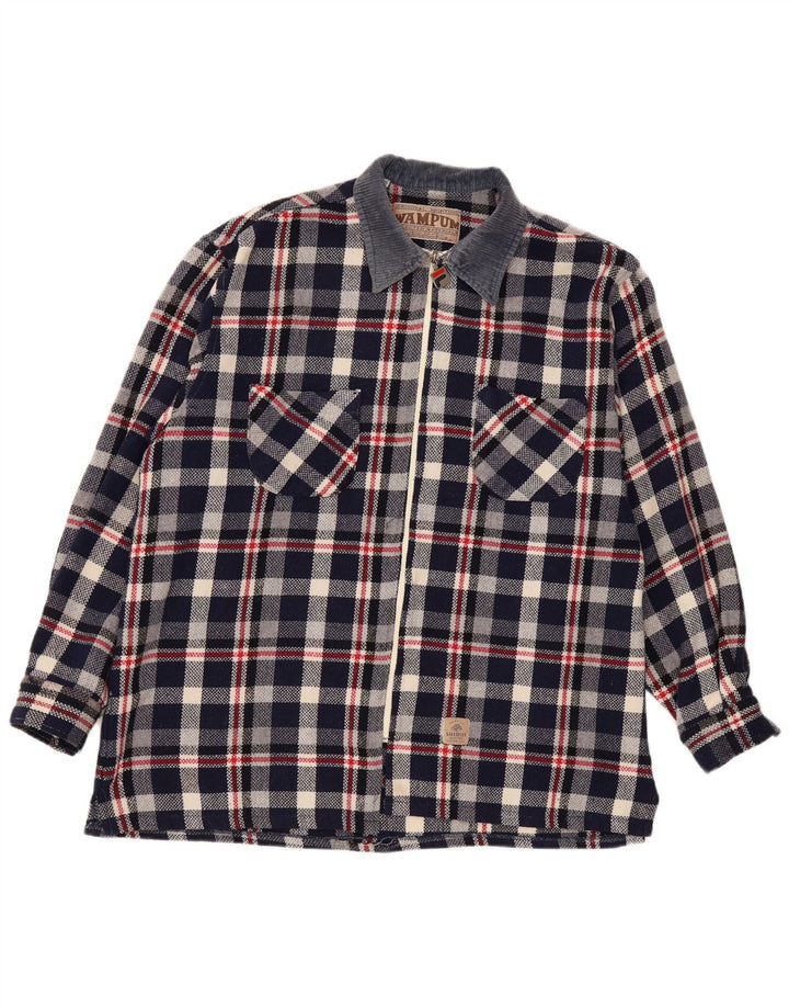 Ανδρικό φανελένιο πουκάμισο Wampum 2XL Navy Blue Check
