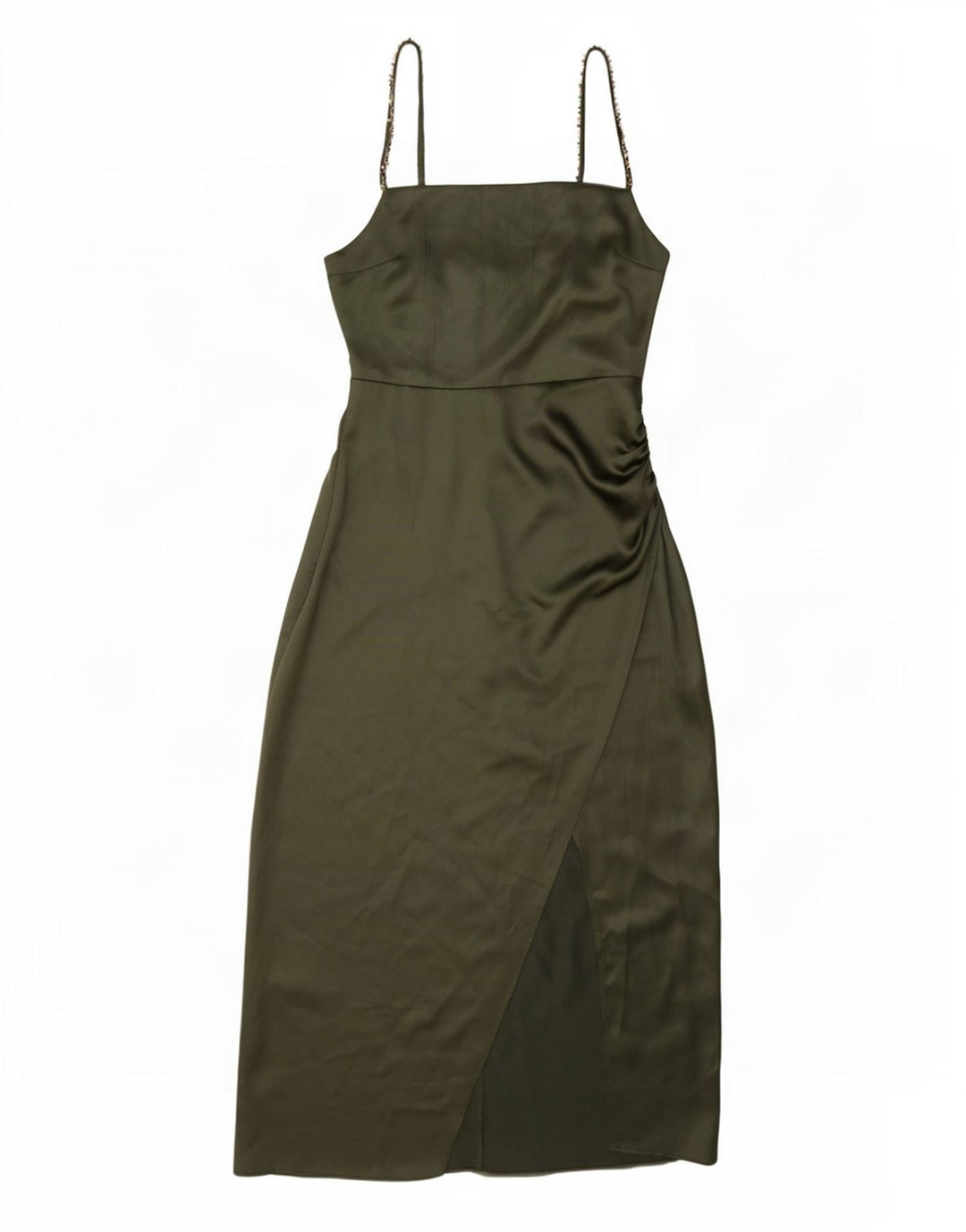 Zara Γυναικείο Αμάνικο Maxi Φόρεμα UK 10 Small Green Polyester