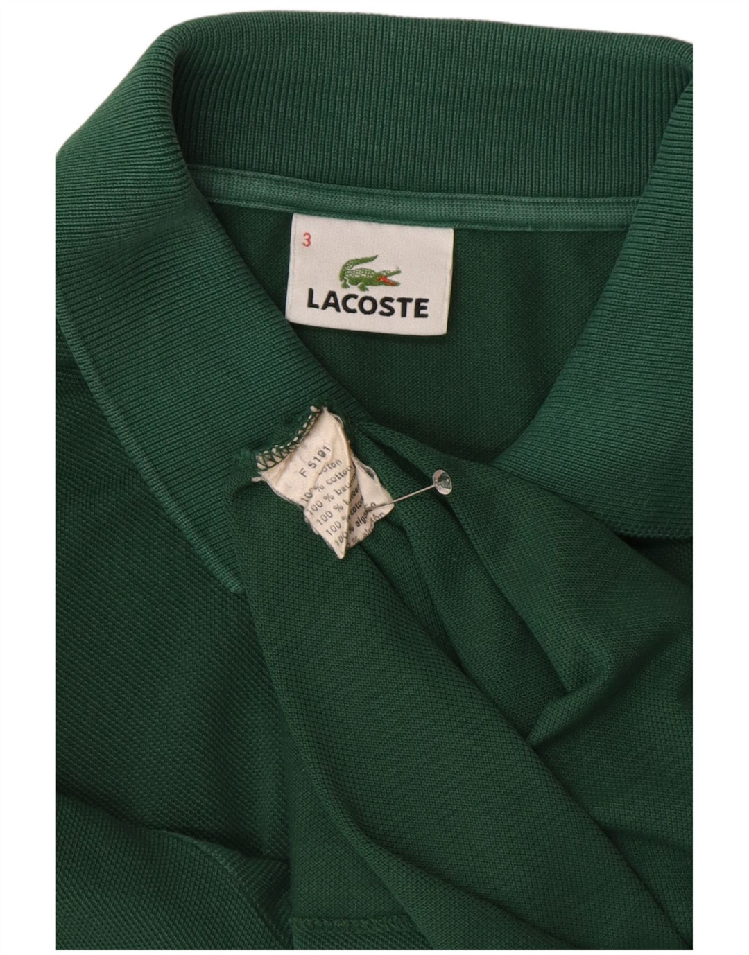 Ανδρικό μπλουζάκι πόλο LACOSTE Νούμερο 3 Μικρό πράσινο βαμβακερό