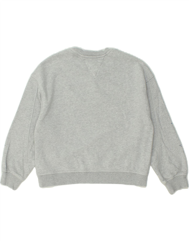TOMMY HILFIGER Boys Graphic Sweatshirt Jumper 9-10 Years Grey Flecked Vintage Tommy Hilfiger and Second-Hand Tommy Hilfiger from Messina Hembry 