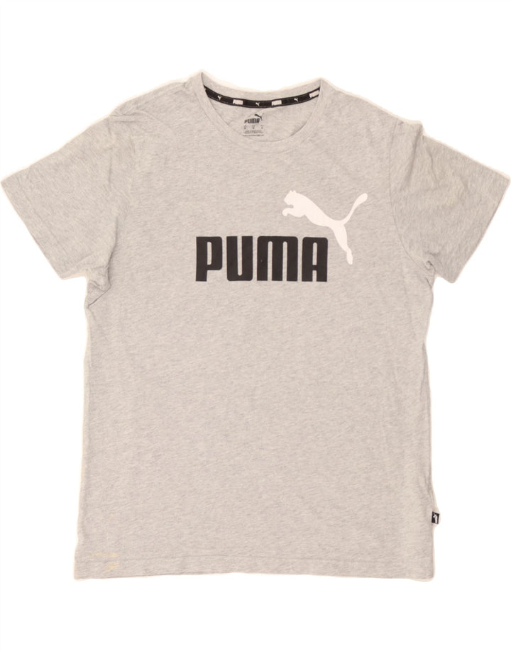 PUMA Mens Graphic T-Shirt Top Medium Grey Cotton Vintage Puma and Second-Hand Puma from Messina Hembry 