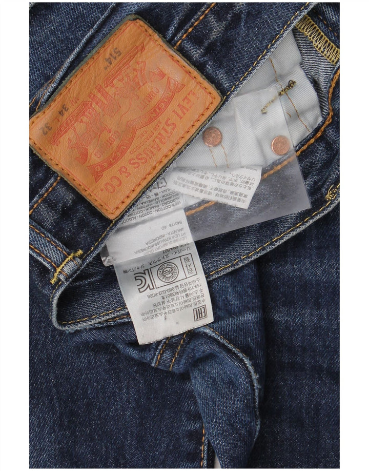 Levi's Mens 514 Straight Jeans W34 L32 Navy Blue Cotton