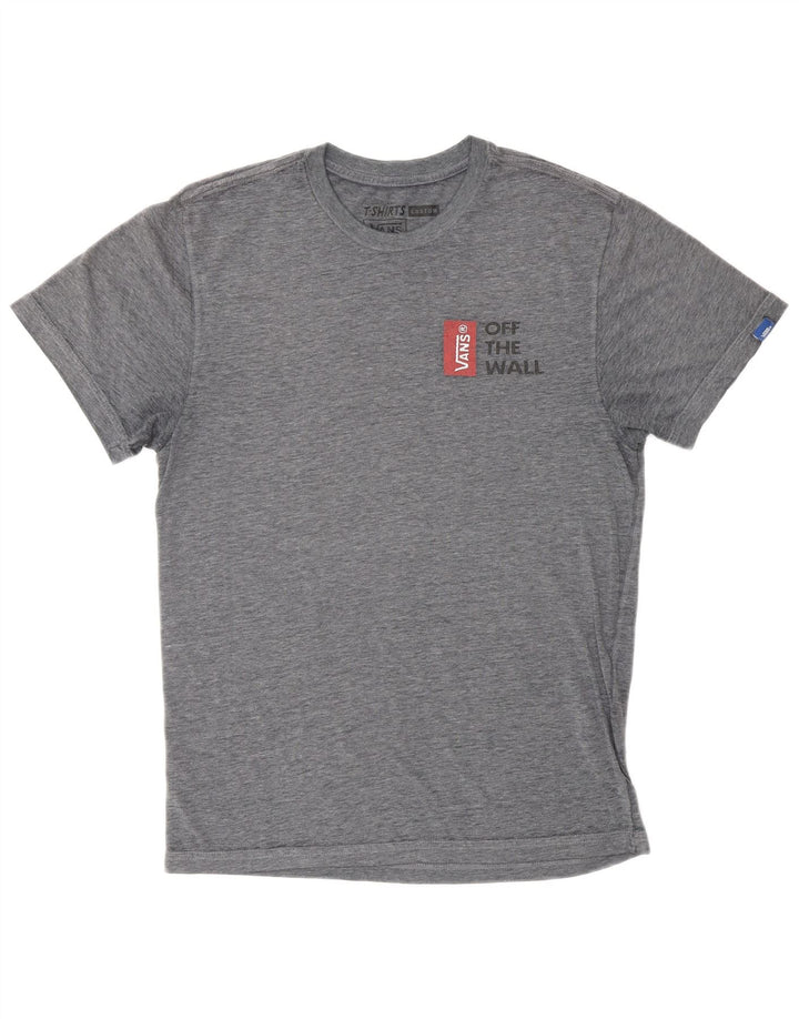 VANS Ανδρικό γραφικό μπλουζάκι με προσαρμοσμένη εφαρμογή, μικρό βαμβακερό γκρι