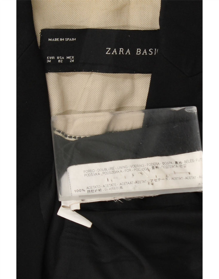 Zara Γυναικείο Μπουφάν σακάκι με 1 κουμπί EU 34 2XS Μαύρο Acetate