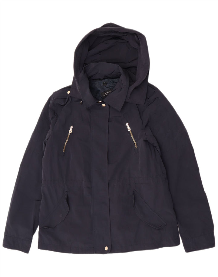 Zara Γυναικείο Military Bomber Jacket UK 14 Medium Navy Blue Polyester