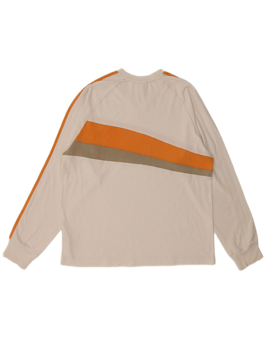 Ανδρικό γραφικό φούτερ ADIDAS Jumper Medium Off White Colourblock Βαμβακερό